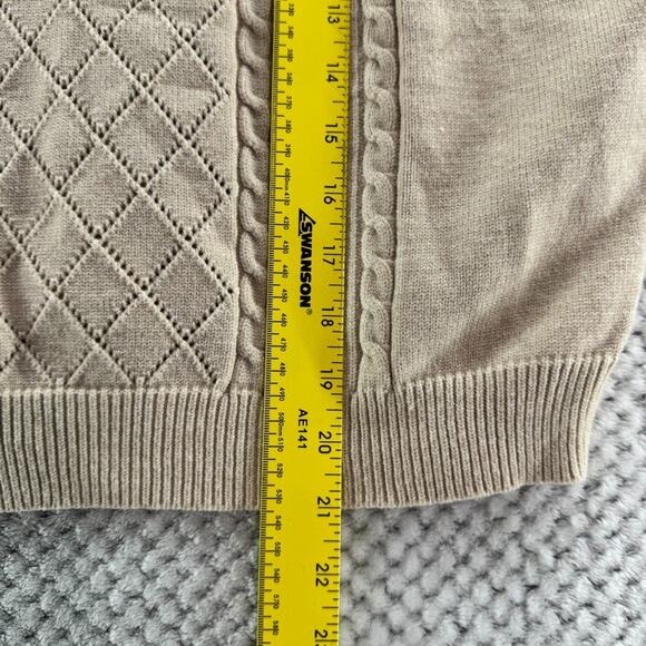 Whiteroom + Cactus Top Women L Tan Knit Vest V-Neck Sleeveless Stretchy Casual - Picture 4 of 7